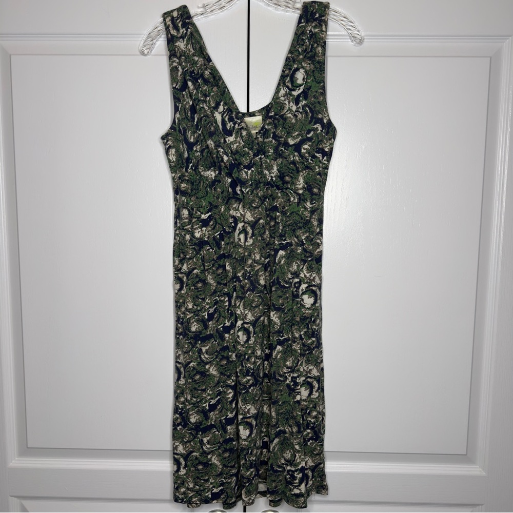 Porridge Anthropologie Sleeveless Floral Midi Dress Women’s XS Green Blue - Picture 2 of 11